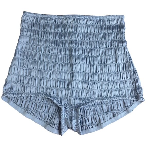 Free People Intimately Ruched Shorties High-Waisted In Light Blue Size Small - Picture 8 of 9